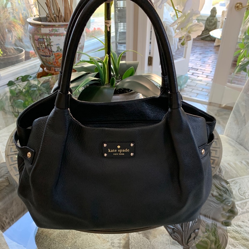 KATE SPADE BLACK LEATHER SATCHEL BAG!♠️♠️